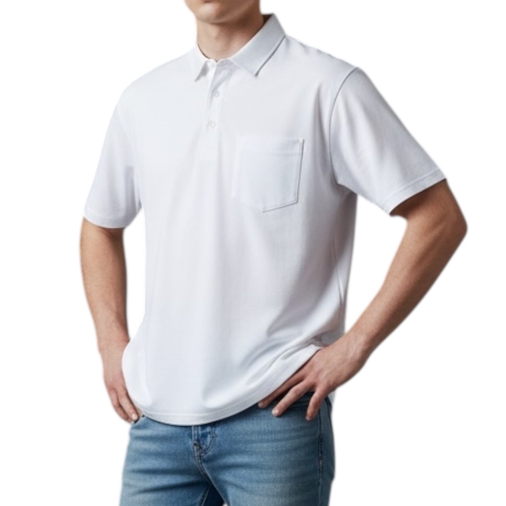 無地ドライボタンダウンポロシャツ吸汗速乾　ポケ有りタイプ