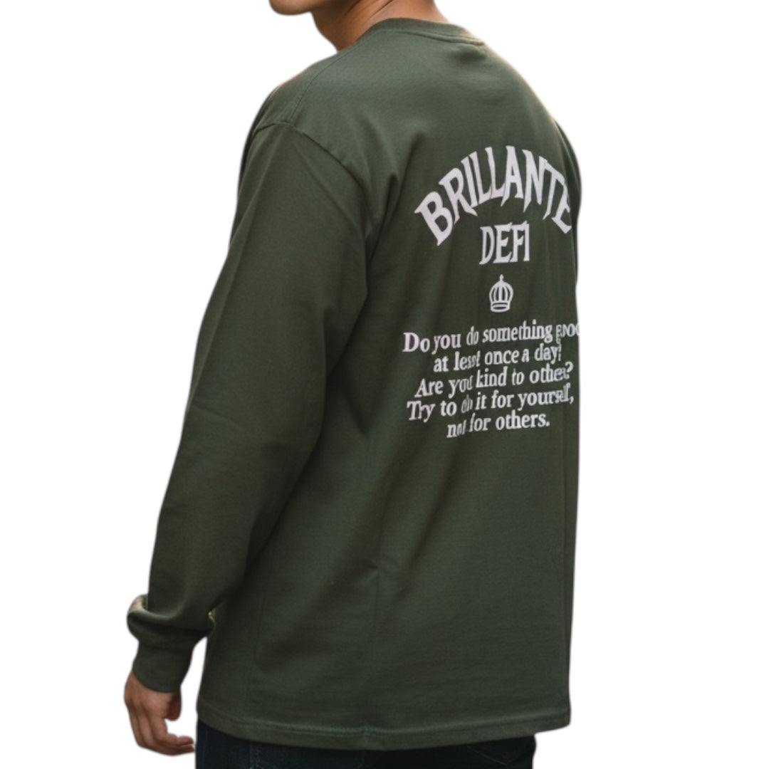 Crown Back Print Long Tee