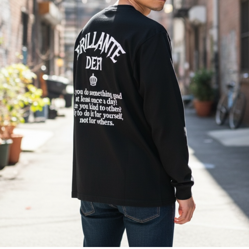 Crown Back Print Long Tee