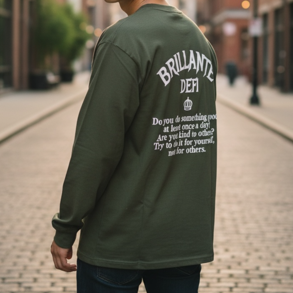 Crown Back Print Long Tee