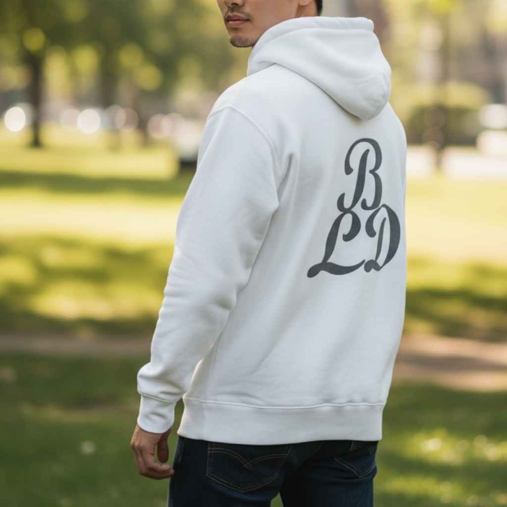 Back Logo Light Hoodie-White