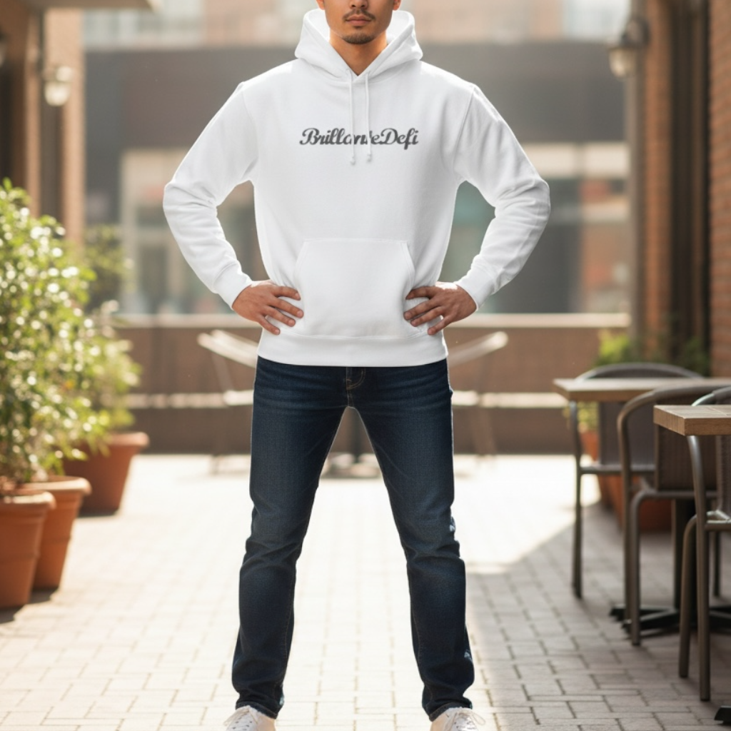 Back Logo Light Hoodie-White