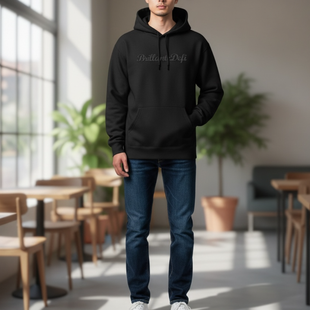 Back Logo Light Hoodie-Black