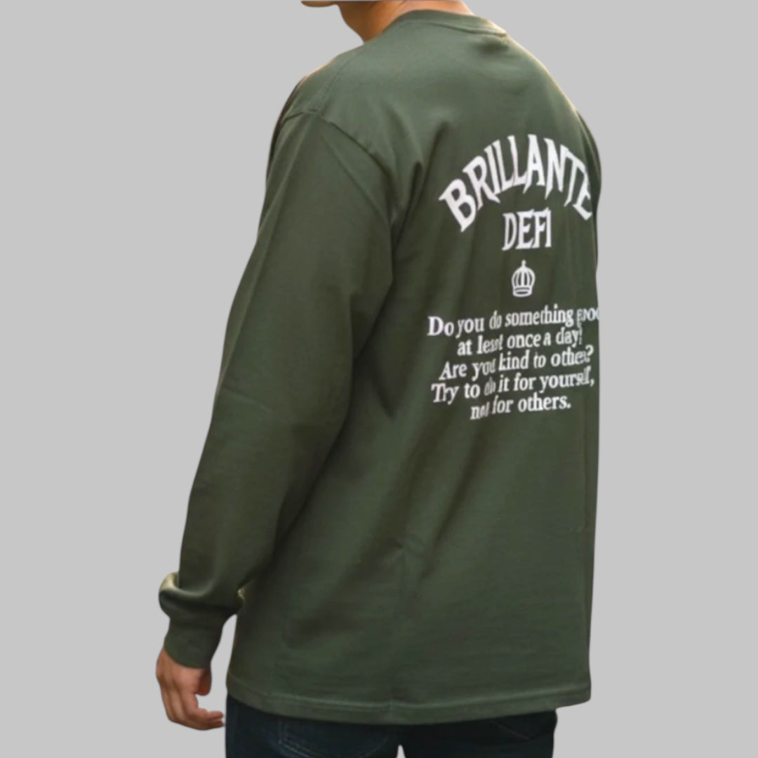 Crown Back Print Long Tee
