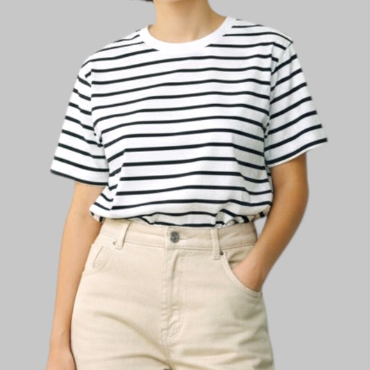 Narrow Border Tee-Ladys